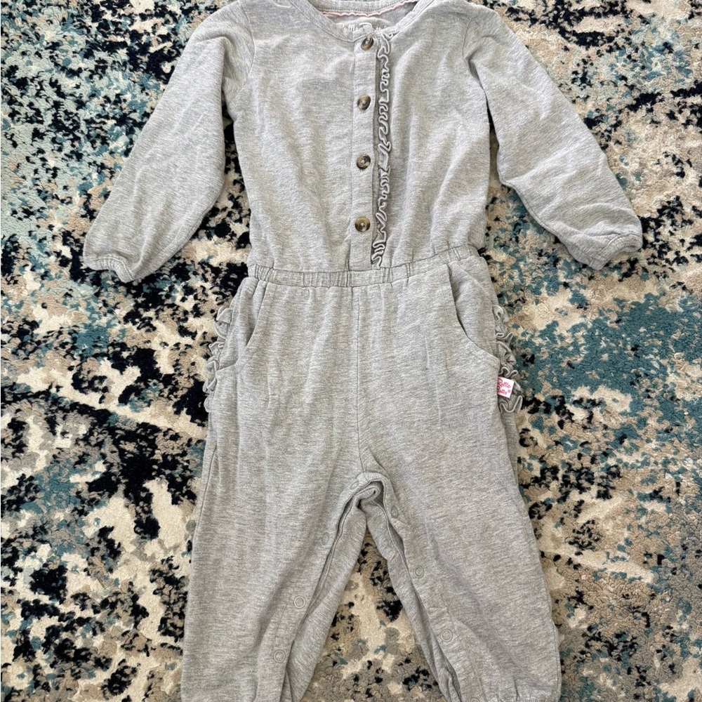 Ruffle Butts Gray Ruffle romper
